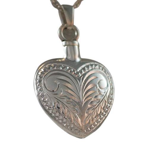 Etched Heart Keepsake Pendant